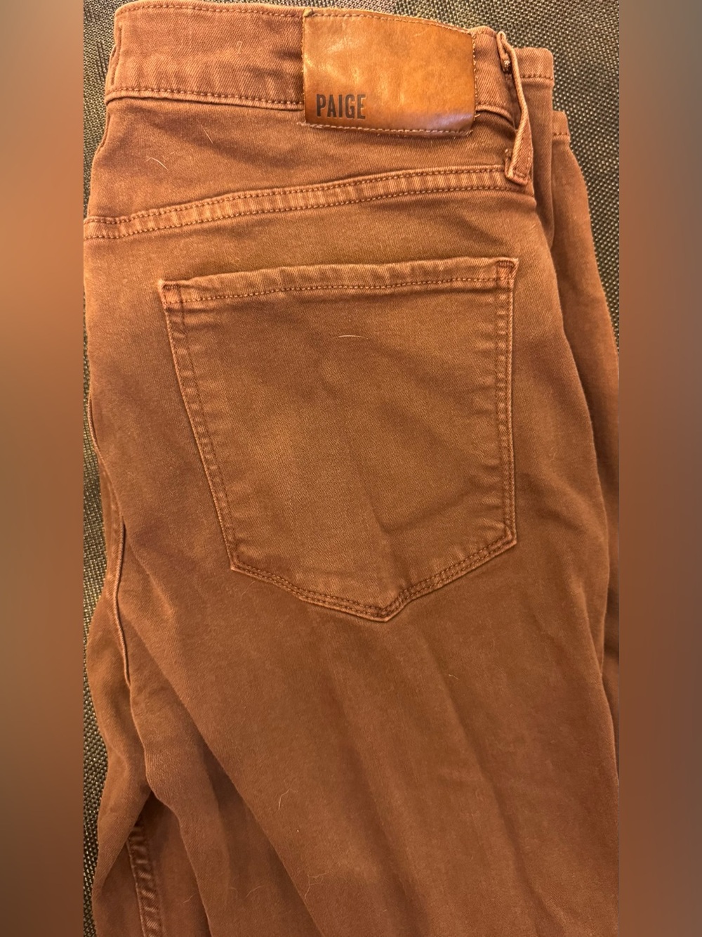 PAIGE Men's Slim Straight Jeans in Rust Brown